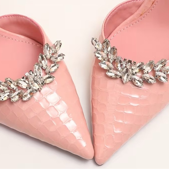 Silver Rhinestone Leaf Shoe Clips (Pair) Crystal Branch Wedding Shoe Accessory - Picture 2 of 3